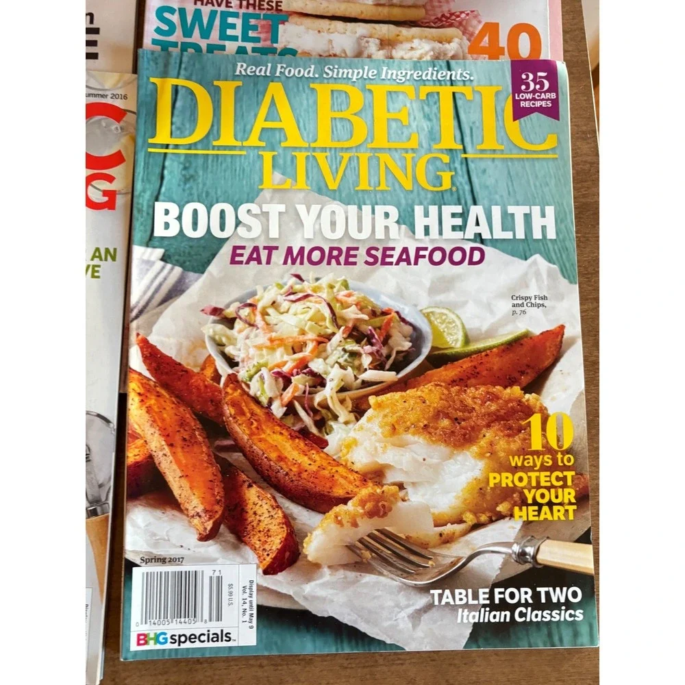 Diabetic Living Magazine Lot of 5 Better Homes and Gardens‎ 2016 2017 Recipes